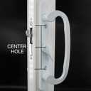 Patio Door Handle 3-15/16 Inch(10cm) Hole spacing Right and Left Handed THE Latch is in THE Center Position(fit for 45degree Mortise Lock but NOT Included) Non-keyed (Centered, White)