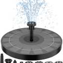 AISITIN 2.5W Solar Bird Bath Fountain Pump, Solar Fountain Pump for Bird Bath with 6 Nozzles, 6.7" Solar Powered Water Fountain Pump for Garden, Ponds, Pool, Fish Tank, Aquarium and Outdoor