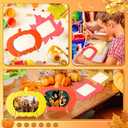 Geelin 6 Pack Thanksgiving DIY Picture Frame Craft Kits Wooden Pumpkin Maple Leaf Photo Frames Bulk Fall Thanksgiving Crafts for Adults Home Holiday Game Activities Gifts