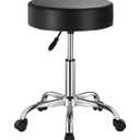 VEVOR Rolling Stool with Wheels, 450 LBS Weight Capacity Round Rolling Stool Chair, Height Adjustable Thickened PU Leather Swivel Stool for Salon, Spa, Massage, Tattoo, Clinic, Black