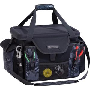 X Strike Fishing Bag - Waterproof Storage with 4 3600 Tackle Box, Saltwater & Freshwater Shoulder Bag for Camping, Hunting, Hiking, Travel, Extra Large