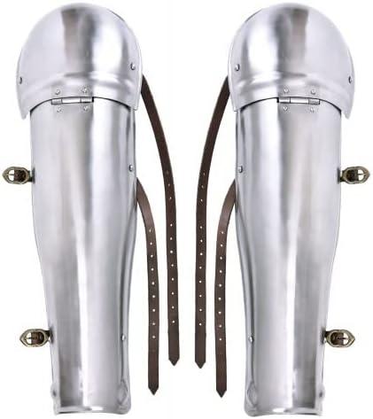 Folding Greaves Leg Armor Medieval Steel Greaves LARP Cosplay Armour Halloween Costume