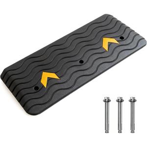 Rubber Threshold Ramp, 1.5" Rise Wheelchair Ramp Doorway, 33,069Lbs Load Capacity, Non-Slip Surface Rubber Curb Ramp for Wheelchair and Scooter (1.5" Height)