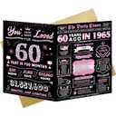 Pack of 7, Pusfyeoh Big 60th Birthday Gift Cards for Women, Funny 60 Year Old Gifts Ideas for Mom Sister Friends, Best Sixty Birthday Party Decorations