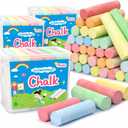 60 Pcs Jumbo Sidewalk Chalk Street Driveway Chalks Dustless Washable Multicolor Chalk with Three Boxes Storage 5 Colors for Party Prizes Chalkboard Outdoor Play Easter Set Drawing Home School