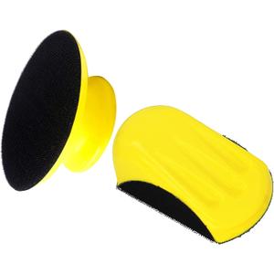 VIBRATITE 5 Inch Hook and Loop Round & Mouse Hand Sanding Block, Ideal for Woodworking, Furniture Restoration, Home and Automotive Body,Sanding Pad Hook Backing Plate for Sanders or Polishers,2PCS