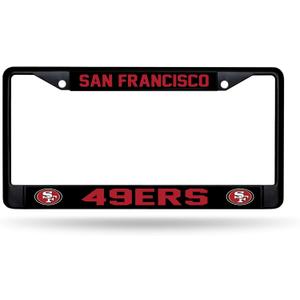 Rico Industries NFL Football Black Chrome Frame with Decal Inserts 12" x 6" Car/Truck Auto Accessory