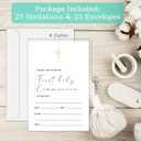4 x First Holy Communion Invitation Card, Gold Foil Baptism Invitations For Boys Girls, Christening Fill In Invites, Religious Celebration Decorations Baby Shower Supplies, 06