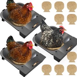 Roll Away Nesting Box for Chicken Coop, 3-Pack with 9 Coconut Fiber Pads, Automatic Egg Collection System (Pack of 3)