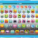 Kids Learning Tablet Toddler Tablet with ABC Word Song Music Number Electronic Interactive Educational Toy ABC Learning for Toddler Ages 3 4 5 6 (Blue)