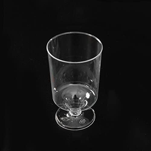 U/D Plastic Cups, Exquisite Crystal Clear Plastic Glasses Tasting Bowls, Disposable Mini Dessert Cups Great for Appetizers Desserts Mousse, 60 PCS,Clear and spoons