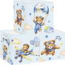 Clastyle 3 pcs Dreamy Animal Cube Storage Unit Boxes Foldable Kallax Box for Shelves Parents Storage Baskets for Book Clothes Toy Organizer, Bear, 11.8x11.8x11.8 in