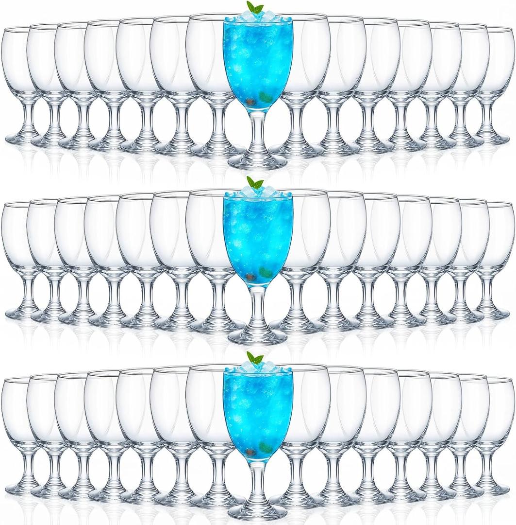 Patelai Set of 48 Water Goblet, Clear Stemmed Drinking Glasses, 16 oz