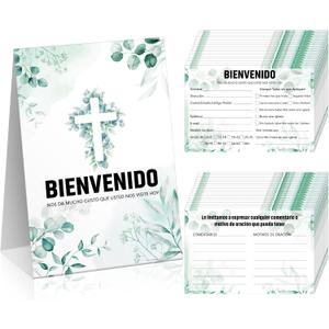 301 Pcs Spanish Church Visitor Cards Set Church Welcome Cards Double Sided Prayer Request and Welcome Packets with Tent Supplies for Greeting Praying