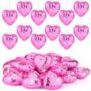Ziliny 21 Pcs Heart Hanging Ornaments for Mother's Day Wedding Tree Disco Balls Mirror Disco Ball Decor Baubles Plastic Heart Decoration for Wedding Party Mother's Day Supplies (Pink)