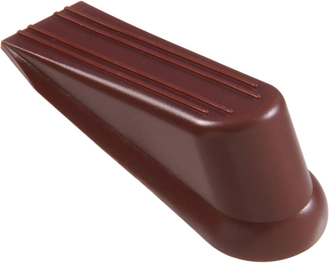 Hardware Essentials 851229 Floor Door Stops Wedges Brown 4" - 2 Pack