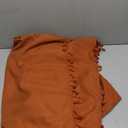Terracotta Cotton Curtains: Boho Fringed Semi-Sheer Window Treatment 53 inch x 120 inch, PCS 1