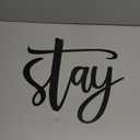 Vivegate Stay Awhile Metal Wall Art Sign - 2 Pieces Black Stay Wall signs for Home Wall Decor Entryway Wall Decor (Large - 33"X15") (44.5X28 cm)