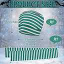 Paterr 2 Pcs Halloween Horse Scarf Hat Outfits Accessory Striped Scarf Hat for Horse Parade and Parties Costume Accessories (Green, Gray)