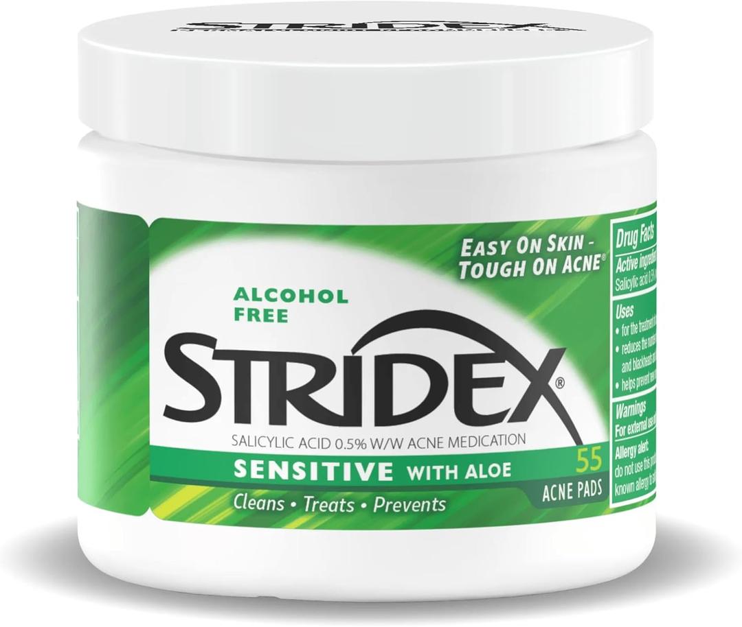 Stridex Acne Pads Sensitive With Aloe 55 Count Alcohol-Free