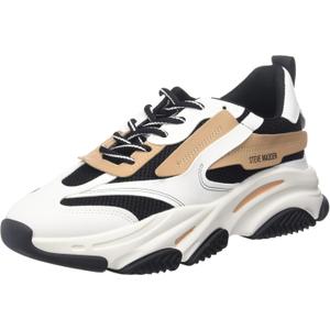 Steve Madden Women's Possession Sneaker (9.5, Black/Tan)