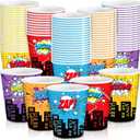 Maxcheck 100 Pcs 9 oz hero Cups Disposable Party Supplies Paper Colorful Fun Drinking Cups Birthday Party Favor Decorations
