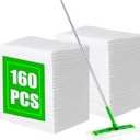 SUZZYVINE Dry Sweeping Cloths Mop Refills Disposable Floor Cleaning Wipes Compatible with Swiffer Sweeper, Unscented, 7.87"x11.81", Total 160 Count