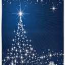 Merry Christmas Tree Hand Bath Towel Blue Winter White Snow Snowflake Kitchen Bathroom Faucet Towel Xmas Snowman Fingertip Towel Set Highly Absorbent SPA Gym Guest Shower Towels 16x30 Inch