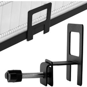 Non Slip Mattress Gaskets for Bed Frame, 6 pcs Mattress Holder in Place Gripper, Anti-Slip Baffle Fit for Metal Bed Frames, Easy to Installation Metal Pad Gripper, Black