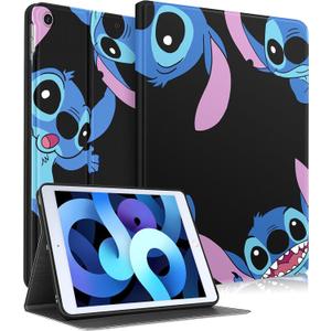 JoySolar for iPad 7th/8th/9th Gen Folio Case - Cute Design Book-Style Protector Classic Cartoon Kawaii Pattern for Kids Boys Girls Adults Fashion Cover