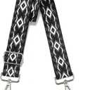 1.5" Wide Purse Strap Silver Hardware Adjustable Replacement Long Crossbody Bag Strap for Thick Shoulder Bags Canvas Handbags Straps