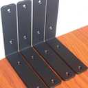 4 Pack - L 6" x H 6" x W1.5, 5mm Thick Black L Shelf Bracket, Iron Shelf Brackets, Metal Shelf Brackets, Floating Shelf, Shelf Supports with Screws