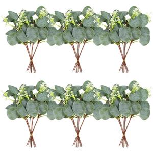 40 Pieces of Artificial Greening Eucalyptus Stem Artificial White Seeds Plant Suitable for Family Wedding Vase Center Bouquet Flower Arrangement