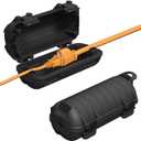 2 Pack Extension Cord Cover Outdoor, Cord Connector Protector IP54 Water-Resistant with 4 Detachable Latches, Indoor Outdoor Electrical Safety Box for Garden, Power Tool, Holiday Decoration Light, Black