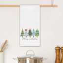 Merry Christmas Tree Kitchen Towels, Cute Winter Xmas Tree Hand Towels for Bathroom Decor, Winter Holiday Christmas Dishcloths Dish Towel for Kitchen 16x24 Inches