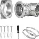 Magnetic Dryer Vent Connector Kit Airtight Seal Magnetic Dryer Vent Coupling Easy to Clean Lint Quick Connect Including a 3.3ft and 4" Duct and Two Clamps