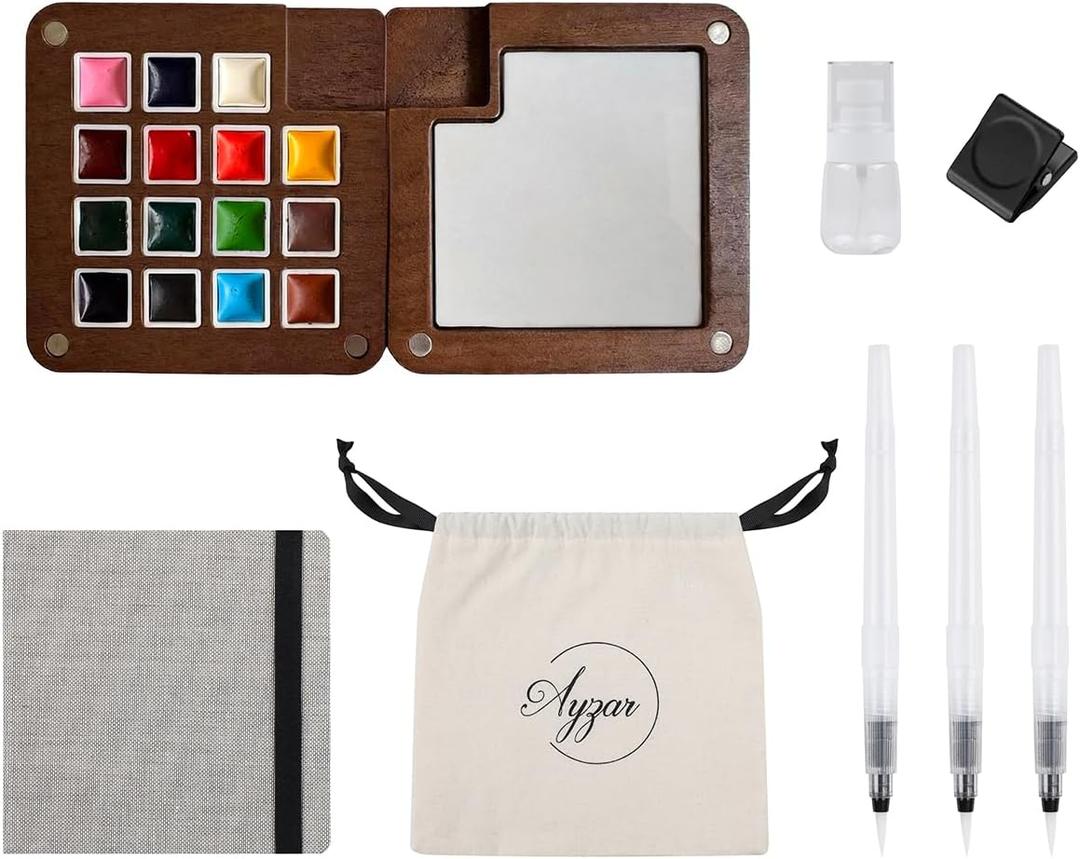 Mini Watercolor Paint Set,Portable mini Travel Watercolor kit, Pocket Watercolor Set with Paint,Art Supplies, for Artists, Amateur Hobbyists and Painting Lovers