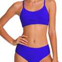 Zando Girls Swimsuit Two Piece - Adjustable Strap Bathing Suit Solid Color Bikini Sets for Teens Girl Beach Swimwear, Size: 10-11 Years