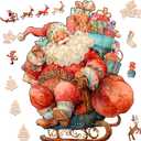 Bovearto Christmas Puzzle, Santa Claus Wooden Puzzles for Adults, Xmas Wood Puzzle Adult Unique Shaped Wooden Brain Teaser Puzzle for Kids for Grandkids 202 Pieces(9.4"*12.6") (Small)
