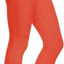Kotii Women's Soft Capri Leggings 3/4 Cropped Leggings High Waisted Capris Tights (Orange, 12)