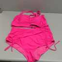 Daci Women Plus Size High Waisted Bikini Set - Two Piece Swimsuits Tummy Control Bathing Suit Ruched Bottom 2025 (Hot Pink)