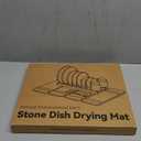 Large Stone Drying Mat for Kitchen Counter, Easier Cleanup - Smart hinge design, Quick-Dry Non-Slip Counter Protector for Dishes, Cups & Bottles, 24.5" x 16"