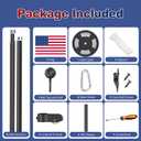 Heavy Duty Flag Pole Kit with Solar Light, 20FT 12 Gauge Hardware Flagpole for Outside House in Ground, 3x5 USA Flag for Residential Commercial Outdoor, Extra Thick Flag Poles, Black