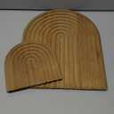 2 Pcs Decorative Wood Cutting Board Wooden Rainbow Decor Boho Kitchen Decor Serving Trays Cutting Chopping Block for Home Kitchen Farmhouse Decoration Wall Shelf Mantel (Brown, Pine)