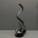 Modern Spiral Table Lamp, Dimmable Table Lamps for Bedroom, 12W LED Desk Lamps for Living Room, 3 Colors 10 Brightness Bedside Lamps Nightstand Lamp Desk Light for Nightstand, Office - Black