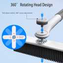 [3-in-1] Extendable Ice Scraper and Snow Brush for Car Windshield, Upgraded 360 Pivoting Brush Head with Comfortable Foam Grip - Detachable Snow Removal Tool for Truck, SUV, and Vehicle Windows (Gray)