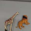 Vintage Lion And Giraffe Animal Figures Zoo Toy Hard Plastic Lot Of 2 Bundle