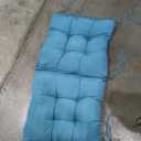 Outdoor Chair Cushions Set of 2 with Ties Non Slip Teal Blue Waterproof Tufted Patio Wicker Chair Cushion Replacement for Outdoor Rattan Wood Dining Wicker Chairs Teal Blue, 41.7"*20.8"