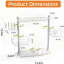 Rotating Makeup Vanity Organizer, Bathroom Countertop Cosmetic Skin Care Storage,Cosmetic Display Case with Brush Holder,for Skincare Perfume Cosmetics,Detachable Hanging Trays & Hooks