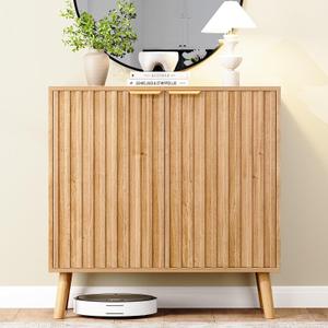 Fluted Storage Cabinet, Buffet Cabinet Sideboard, Modern Accent Cabinet Console Table for Entryway, Living Room
